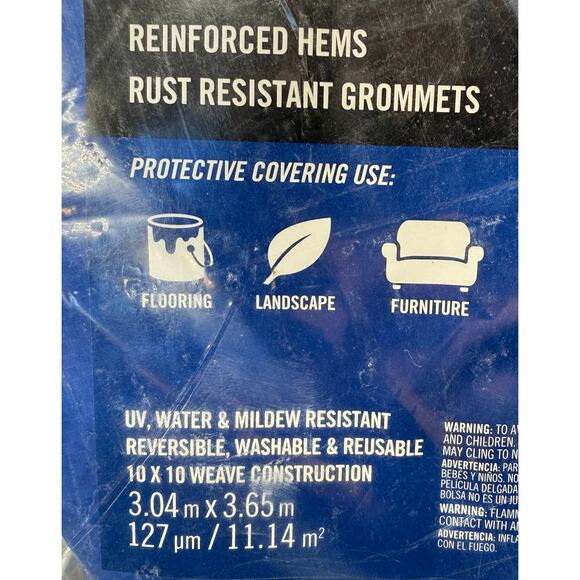 Everbilt 10 ft. x 12 ft. Blue Medium Duty Tarp – Brand New, Never Used - Picture 5 of 8